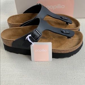 birkenstock gizeh platform black